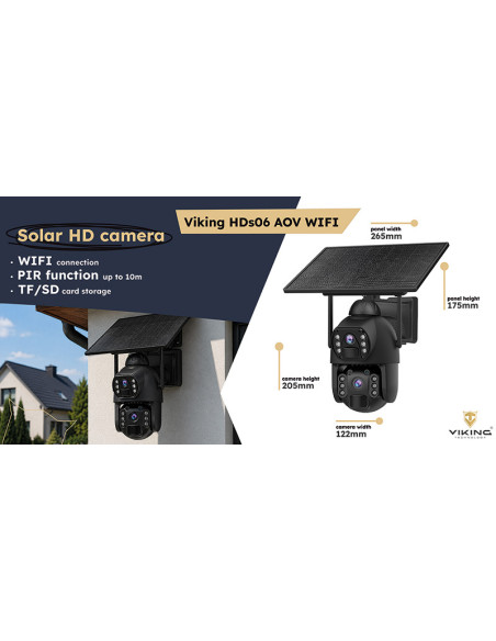 Solárna HD kamera Viking HDs06 AOV WiFi/20100 mAh/ mobilné aplikácie/ outdoor