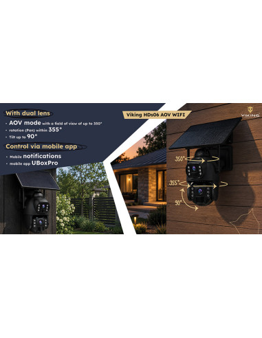 Solárna HD kamera Viking HDs06 AOV WiFi/20100 mAh/ mobilné aplikácie/ outdoor