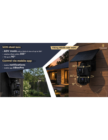 Solárna HD kamera Viking HDs06 AOV WiFi/20100 mAh/ mobilné aplikácie/ outdoor