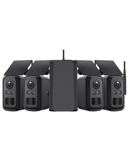 Set solárnych kamier Viking HUB S04/8000 mAh/ mobilné aplikácie/ outdoor
