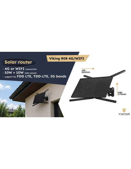 Solárny router Viking R08 4G/WiFi/solárne napájanie/WiFi až pre 10 zariadení/download - 15Mbps