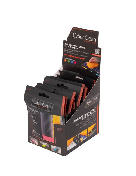 CYBERCLEAN Gaming Zip Bag 80g DISPLAY (12PCS = 3Pcs Blue + 3pcs Orange + 3pcs Green + 3pcs Pink)
