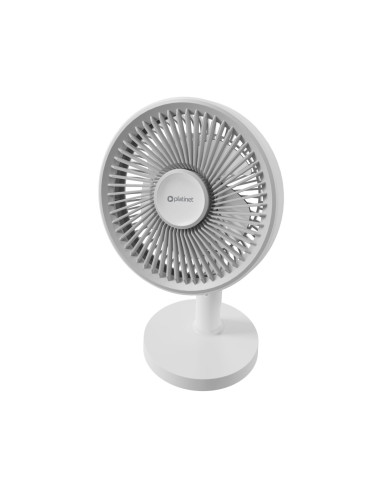 Platinet PRDF0576 stolný ventilátor 12,5 cm, odnímateľná základňa, akumulátor 1800 mAh, biela-šedá