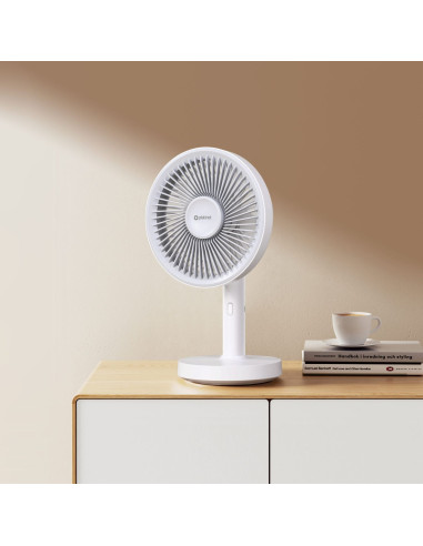 Platinet PRDF0576 stolný ventilátor 12,5 cm, odnímateľná základňa, akumulátor 1800 mAh, biela-šedá