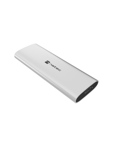 Externý box pre SSD Natec RHINO M.2 NVME LITE USB-C 3.2 GEN 2, hliníkové telo, ARCTIC SILVER