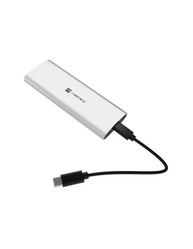 Externý box pre SSD Natec RHINO M.2 NVME LITE USB-C 3.2 GEN 2, hliníkové telo, ARCTIC SILVER