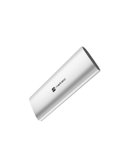 Externý box pre SSD Natec RHINO M.2 NVME LITE USB-C 3.2 GEN 2, hliníkové telo, ARCTIC SILVER