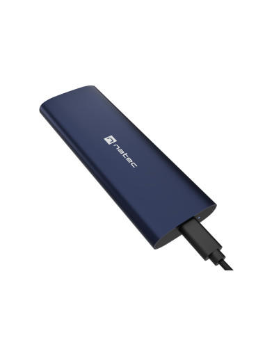 Externý box pre SSD Natec RHINO M.2 NVME LITE USB-C 3.2 GEN 2, hliníkové telo, STEEL NAVY