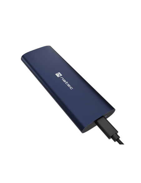 Externý box pre SSD Natec RHINO M.2 NVME LITE USB-C 3.2 GEN 2, hliníkové telo, STEEL NAVY