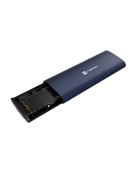 Externý box pre SSD Natec RHINO M.2 NVME LITE USB-C 3.2 GEN 2, hliníkové telo, STEEL NAVY