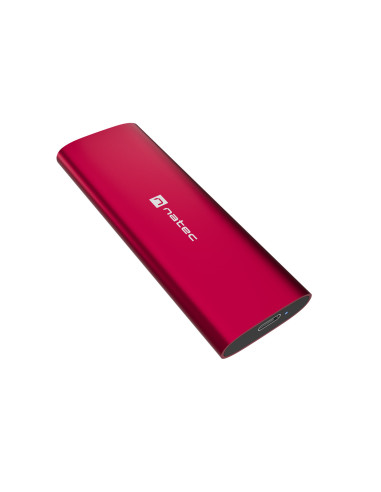 Externý box pre SSD Natec RHINO M.2 NVME LITE USB-C 3.2 GEN 2, hliníkové telo, RUBY RED