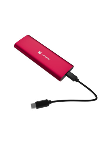 Externý box pre SSD Natec RHINO M.2 NVME LITE USB-C 3.2 GEN 2, hliníkové telo, RUBY RED