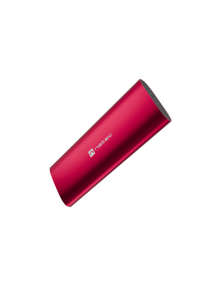 Externý box pre SSD Natec RHINO M.2 NVME LITE USB-C 3.2 GEN 2, hliníkové telo, RUBY RED