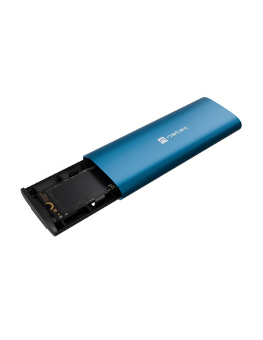 Externý box pre SSD Natec RHINO M.2 NVME LITE USB-C 3.2 GEN 2, hliníkové telo, HORIZON BLUE