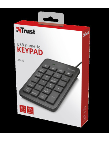TRUST XALAS Numerický blok, USB, čierny