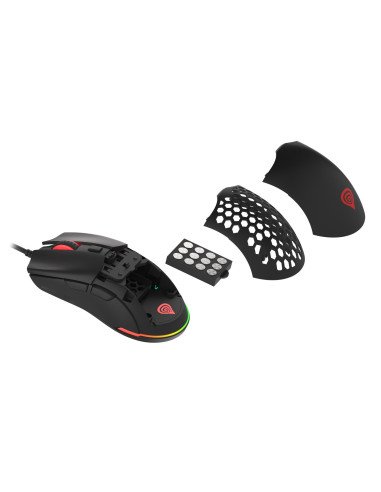 Genesis herná optická myš KRYPTON 750/RGB/8000 DPI/Herná/Optická/8 000 DPI/Drôtová USB/Čierna