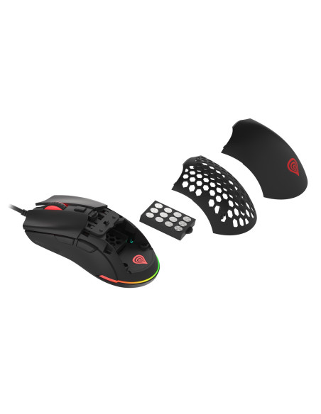 Genesis herná optická myš KRYPTON 750/RGB/8000 DPI/Herná/Optická/8 000 DPI/Drôtová USB/Čierna