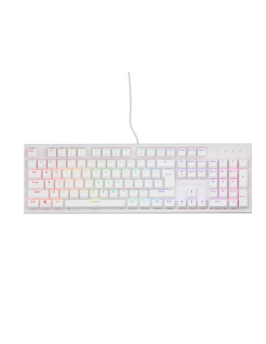 Genesis herná mechanická klávesnica THOR 303/RGB/Outemu Peach Silent/Drôtová USB/US layout/Biela