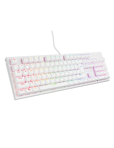 Genesis herná mechanická klávesnica THOR 303/RGB/Outemu Peach Silent/Drôtová USB/US layout/Biela