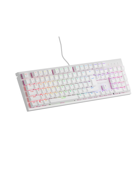 Genesis herná mechanická klávesnica THOR 303/RGB/Outemu Peach Silent/Drôtová USB/US layout/Biela