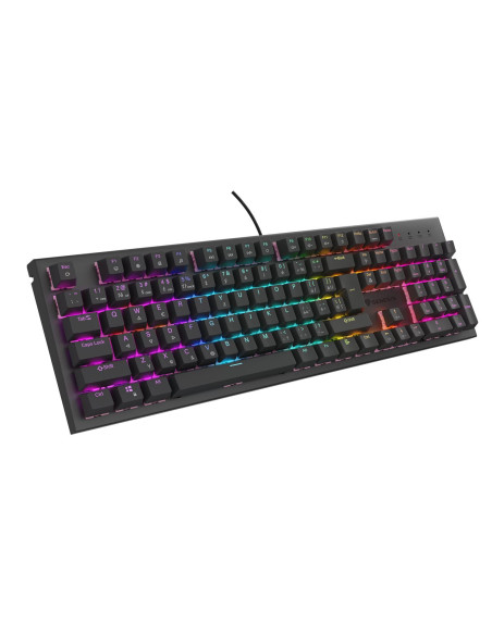 Genesis tichá herná klávesnica THOR 303/RGB/Outemu Peach Silent/Drôtová USB/ CZ- SK layout/Čierna