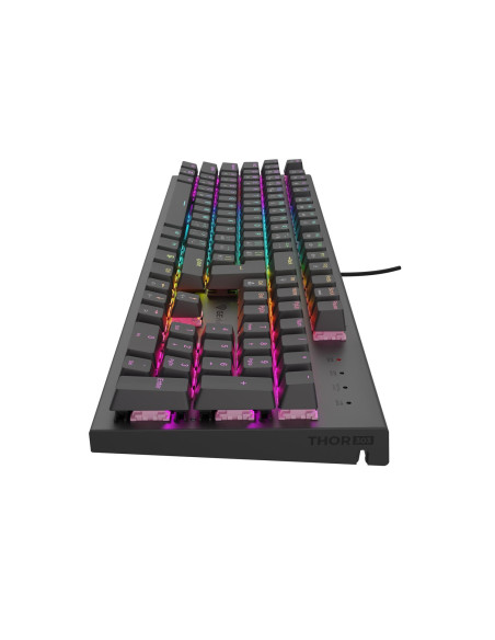 Genesis tichá herná klávesnica THOR 303/RGB/Outemu Peach Silent/Drôtová USB/ CZ- SK layout/Čierna