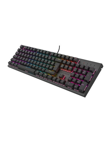 Genesis tichá herná klávesnica THOR 303/RGB/Outemu Peach Silent/Drôtová USB/ CZ- SK layout/Čierna