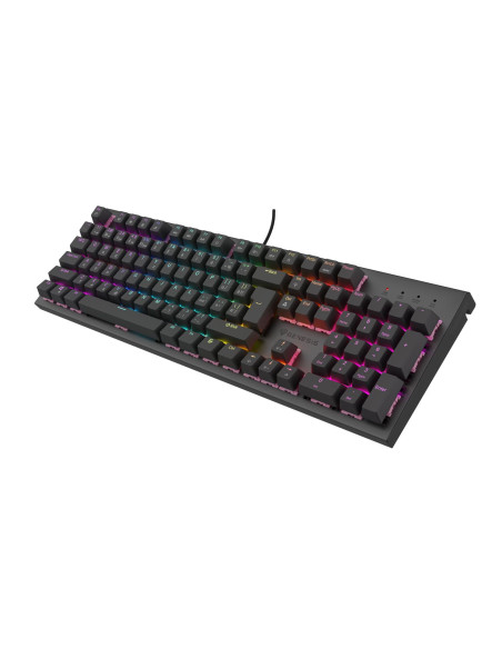 Genesis tichá herná klávesnica THOR 303/RGB/Outemu Peach Silent/Drôtová USB/ CZ- SK layout/Čierna