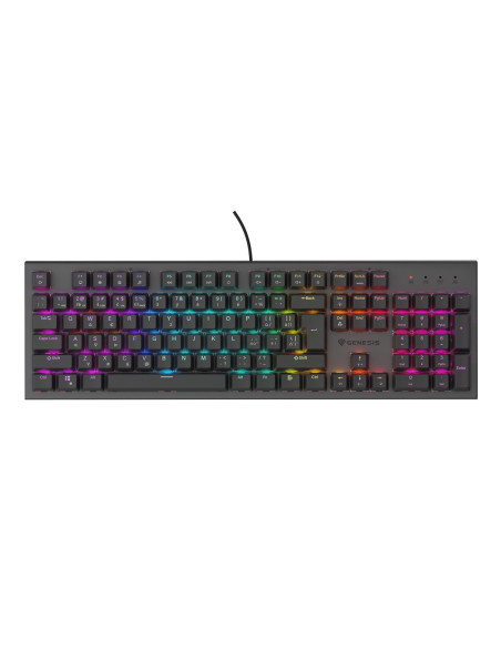 Genesis tichá herná klávesnica THOR 303/RGB/Outemu Peach Silent/Drôtová USB/ CZ- SK layout/Čierna