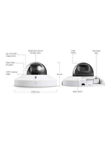 Ubiquiti UVC-G6-Mini-Dome-W - UniFi Enterprise G6 Mini Dome, biela
