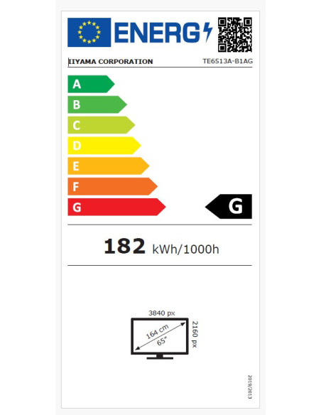 65" iiyama TE6513A-B1AG: IPS, 4K, 40P, EDLÁ