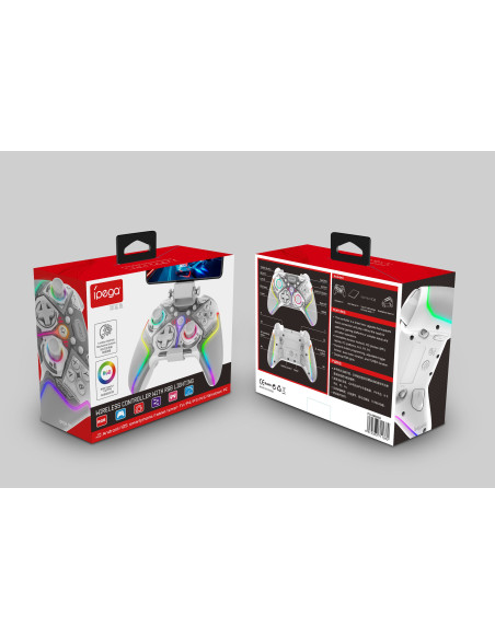 iPega 9666BH Bluetooth RGB Gamepad pre Android/iOS/PS3/PS4/PC/N-Switch White