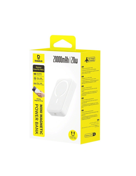 Baseus EnerFill FM41 Ultra Mini 20W Magnetická Powerbanka 20000mAh White