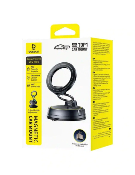 Baseus VC2 Flex Suction Cup Magnetický Držiak do Autá Cosmic Black