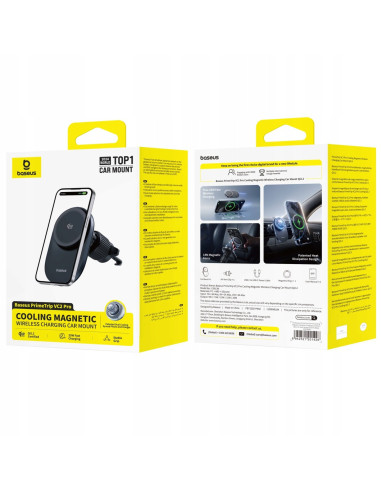 Baseus PrimeTrip VC2 Pro Cooling Magnetický Držiak do Autá s Bezdrôtovým Nabíjaním 25W Cosmic Black