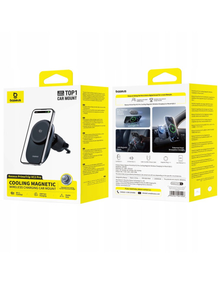 Baseus PrimeTrip VC2 Pro Cooling Magnetický Držiak do Autá s Bezdrôtovým Nabíjaním 25W Cosmic Black
