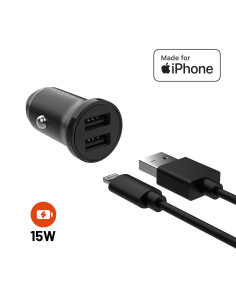 Autonabíjačka FIXED, 2xUSB, USB/Lightning kábel