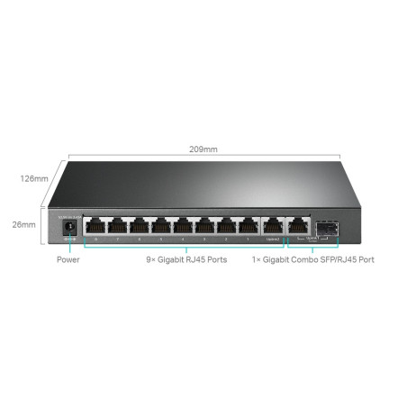 TP-Link TL-SG1210MPE 10xGb easy smart 8xPOE+ 123W switch, 1xSFP