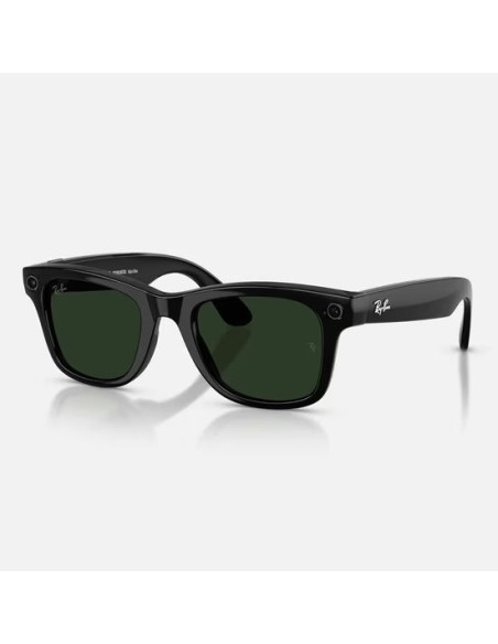 Meta Ray-Ban Gen2 Wayfarer, Shiny Black, Green transitions