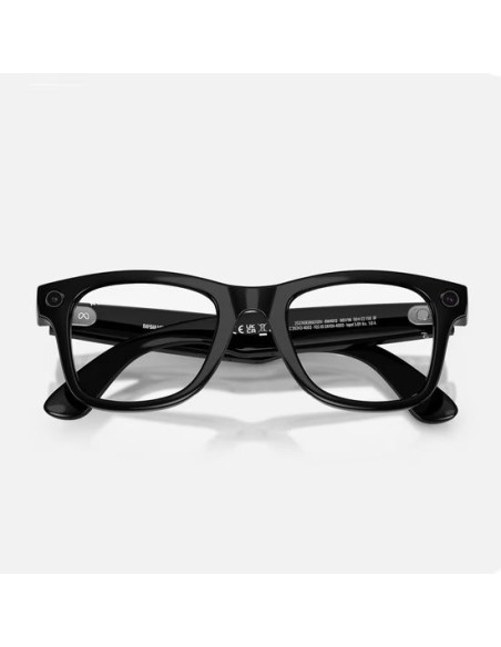Meta Ray-Ban Gen2 Wayfarer, Shiny Black, Green transitions
