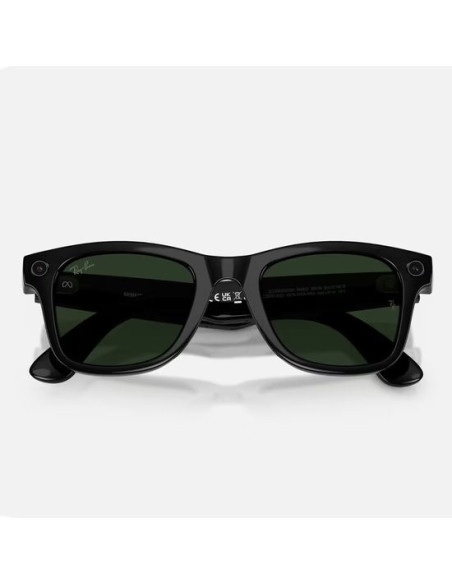 Meta Ray-Ban Gen2 Wayfarer, Shiny Black, Green transitions (Large)