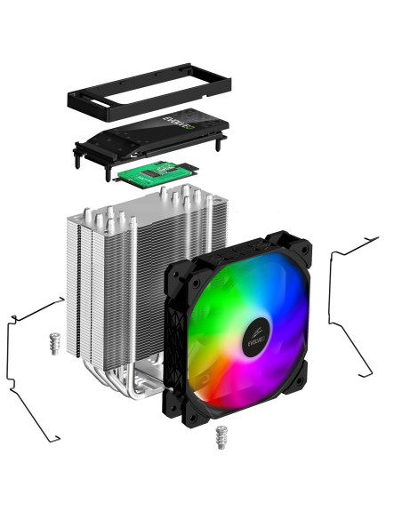 EVOLVEO QuietCool5, CPU chladič, 6x heatpipe, čierny