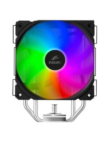 EVOLVEO QuietCool7, CPU chladič s digitálnym displejom, 6x heatpipe, čierny