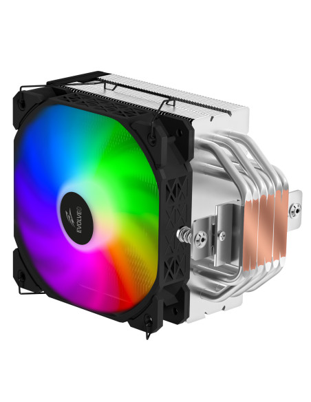 EVOLVEO QuietCool7, CPU chladič s digitálnym displejom, 6x heatpipe, čierny