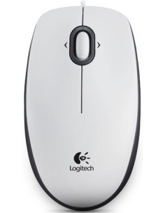 Logitech B100/Kancelárska/Optická/800 DPI/Drôtová USB/Biela