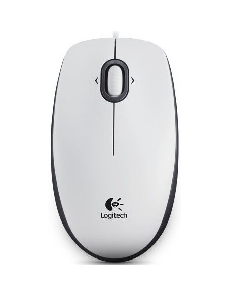 Logitech B100/Kancelárska/Optická/800 DPI/Drôtová USB/Biela