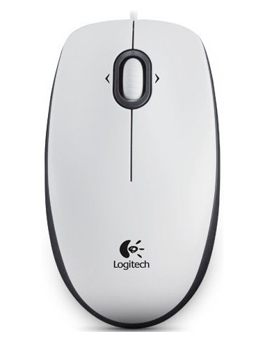 Logitech B100/Kancelárska/Optická/800 DPI/Drôtová USB/Biela