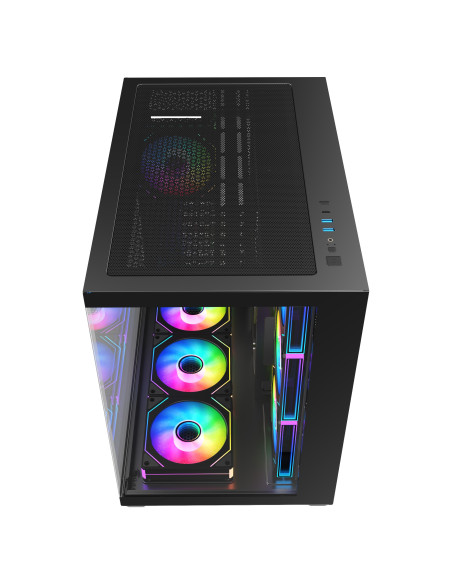 FSP M341-BA/Midi Tower/Transpar./Čierna