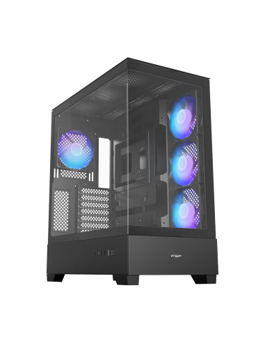 FSP M370-BA/Midi Tower/Transpar./Čierna