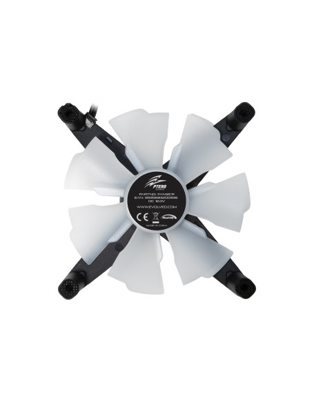 EVOLVEO Ptero 12CR, PWM, 4pin, LED červený, 12V ventilátor 120mm